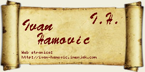 Ivan Hamović vizit kartica